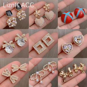 Liznk Long Tassel Earrings for Women Vintage Pearl Clip-On Fashion Accessories Japanese and South Korean Style Alloy Electroplated