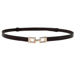 Pure Cowhide Womens Thin Belt Genuine Leather Gold Buckle Match Skirt Versatile Dress Decorative Waist Belt Female