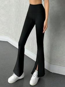 High Waist Yoga Pants Micro Flared Running Fitness Dance Sport Trousers No Undershorts Tight Wide Leg Pants Outdoor Wear