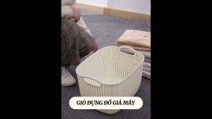 Giỏ Đan Giả Mây Đa Năng Chống Ẩm Mốc Thoáng Khí Rổ Nhựa Đựng Đồ Có Quai Cầm Tiện Lợi - Bum Store