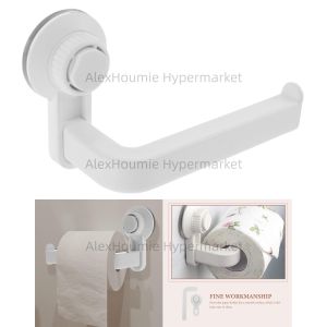 Suction Cup Toilet Paper Holder Wall Mount Rack for Bathroom Durable No Drill Sucker Paper Roll Hanger with Smooth Surface Styli