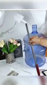 CJH SHOP High-Quality Stainless Steel 360° Rotating Mineral Water Bottle Cleaning Brush