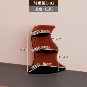 รั้งหน้ามุมโต๊ะคอมพิวเตอร์แบบย้อนยุค ชั้นวางของอะครีลิกสามเหลี่ยม อุปกรณ์ตกแต่งสำหรับจัดเก็บของในมุมตัวหนังสือ ชั้นวางของแบบอเนกประสงค์