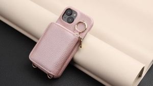 PU Leather Phone Case for IPhone 17e Air 16 15 14 13 12 11Pro Plus Pro Max Mini with Card Slot Ring & Lanyard Trendy Phone Case