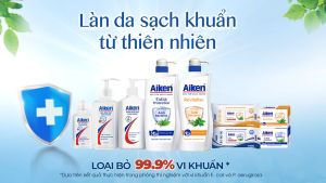 Sữa tắm Aiken 850gr - Sữa tắm sạch khuẩn chiết xuất bạc hà và trà xanh kháng khuẩn khử mùi giảm mồ hôi mềm da dưỡng da