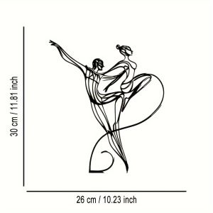 CIFbuy | CIFBUY Elegant Dancer Silhouette Kim Loại Nghệ Thuật Treo Tường Tượng Điêu Khắc Bằng Sắt Trang Trí Nhà Hiện Đại Treo Mảng Bám Trang Trí Điểm Nhấn