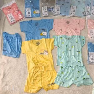 Bộ quần áo ngắn tay bé trai bé gái sơ sinh Chất vải thun Lạnh cao cấp  mềm mịn cài cúc lệch cho bé  0-9kg