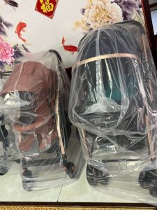 ถุงคลุมรถเข็นเด็กแบบป้องกันฝุ่นพลาสติกโปร่งใส ถุงเก็บของกันน้ำ กันชื้น ป้องกันฝุ่น สำหรับรถเข็นเด็กแบบพกพา