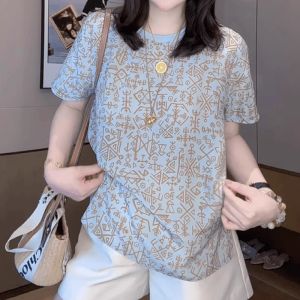 Áo Thun Nữ Họa Tiết Retro Cổ Tròn Ôm Sát