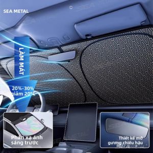 SEAMETAL 5 Lớp Kính Chắn Gió Ô Tô Chống Nắng Che Có Thể Gập Lại Phản Quang Tia UV Làm Dày Cửa Sổ Phía Trước Chống Nắng Màn Bảo Vệ
