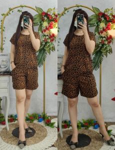 baju stelan wanita hotpan wanita terbaru leo pard promo gratis ongkir