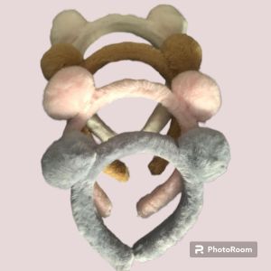 Bando Karakter Telinga Beruang Bear. Bando Korea Bulu Aksesoris Rambut