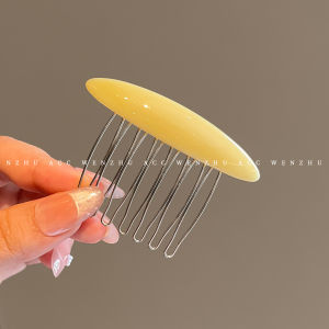WENZHU | Cái lược tóc hình elip thời trang và kẹp cố định tóc bay