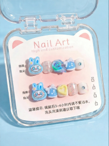 GANGHOU | Toxic-Free Handmade Wearable Nails For Girls 3-10 Years