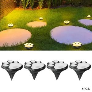 Solar Paw Print Lights Outdoor Path Lights for Cats And Dogs LED Street Lights Yards Gardens Pathways Lawns Solar Lights