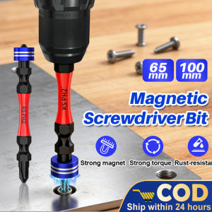 KS PH2 Magnetic Screwdriver Bit with Strong Magnet and Strong Torque Rust-Resistant 65 mm and 100 mm Lengths Fits Use in Drills Scene: Woodworking or Metalworking