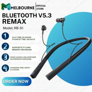 【Melbourne shop】【 Original】 REMAX Bluetooth V5.3 Sport Earphone Wireless Neckband Earphone Bluetooth Waterproof Earphone Jogging Earphone RB-S1