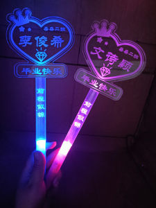 Glowing Class Name Holders Fan Light up Graduation Kindergarten Star Fluorescent Stick Acrylic Customizable Color Changing