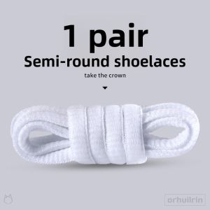 LINGMIAO | Semi-Circular Thickened Shoelaces for ASICS Running Shoes Black and White
