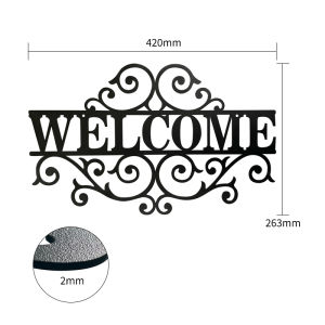 Creative Iron Art Metal Villa Entrance Welcome Sign Wall Decor Personalized Luxury Plaque Home Decorative Hanging Sign