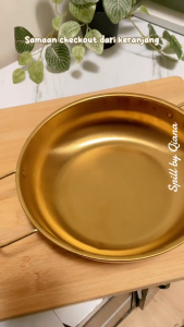 Panci Ramen Korea + Tutup Gold Stainless BMW Panci Sup Ramyeun Ramyun Mie Rebus