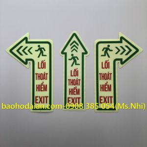 Biển dán chỉ dẫn lối thoát hiểm exit dạ quang (24x16cm)
