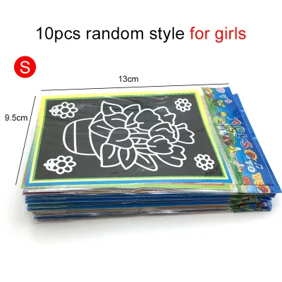10pcs Scratch Painting Art Classroom DIY Handmade Cute Cartoon Pattern School Painting Teaching Tools Student Rewards TMZ