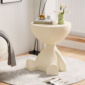 Portable Small Round Table Nightstand