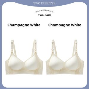 Miiow | Maternity Bra Breathable Thin Summer Style For Nursing Mothers Anti-Sagging Gathered Dual Use Underwear Nylon V-Neck Fixed Straps