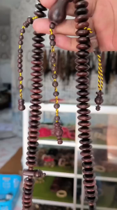 Tasbih kayu galih asem original saez 14x7mm isi 99 butir motif muslim terbaru Hitam
