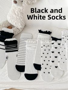 JINGCHI | Womens Summer Thin Breathable Mesh Socks Lace Trim Cute Lolita Style Long White Socks Cotton Polyester Spandex Blend Moisture Wicking Mid-Calf