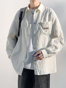 Kawadu | Casual Loose Long Sleeve Striped Japanese Retro Youth Shirt