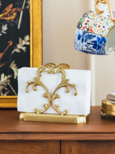 Retro Luxury Brass Tissue Box Holder Home Living Room Dining Table Storage Organizer European Style Decorative Accessories