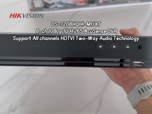 Hikvision CCTV DVR iDS-7208HQHI-M1/XT: AcuSense 8 Channel DVR Support All Channels HDTVI Two-Way Audio And AoC (Audio over Coax) Motion Detection Technology For Analog CCTV Camera Digital Video Recorder