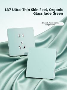 Mint Green Ultra-thin Matt Acrylic Glass Switch Socket Panel 86 Type