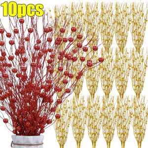 🔥5/10 chiếc cành cây Giáng sinh lấp lánh Nhân Tạo Vàng Bạc đỏ cành cây Cây giáng sinh Bình hoa gia đình trang trí bàn ăn Vòng Hoa tự làm 43cm