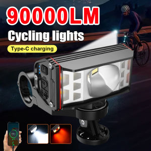 Ultra Bright 90000LM Bicycle Light 5000mAh Bike Headlight Flashlight Handlebar USB Charging MTB Road Cycling Highlight
