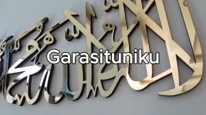 Kaligrafi Akrilik Lailahaillallah Muhammadarrasulullah Ukuran Besar Hiasan Dinding/Wall Decor Laser Cutting Modern Akrilik/Acrylic Mirror 2mm Garasituniku
