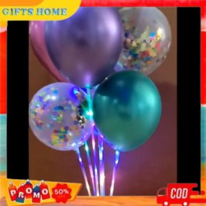 Gifts Home Stik Balon Satu Set Isi 7 Pcs / Stik Balon 7 In 1 / Stik Balon Latex + Tatakan