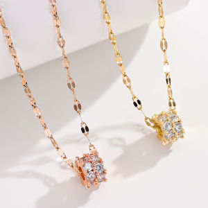 Besfome đồ trang sức không xỉn 18k dây chuyền vàng Vòng cổ thép không gỉ Zircon Vòng Cổ Vòng eo nhỏ