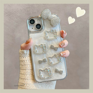 Hellokitty Diamond Decorated Soft Edge Anti-Fall Phone Case for  16 pro Max Creative Personalized Ins Style Protective Cover