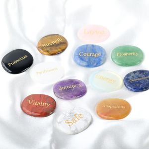 Natural Crystal with Shape Oval Piece Car Aromatherapy Sheet Worry-Free Energy Stone Agate Slices Casual Hand Toy Hand Pieces