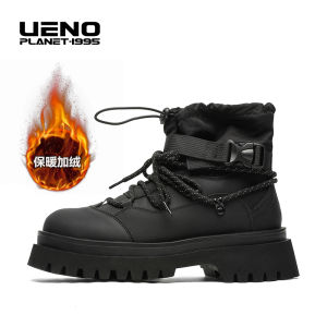 Outdoor Hiking Boots Mens and Womens Same Thick Sole Travel Functional Boots Camping Mid-Top Couple Work Ankle Boots Fleece-lined