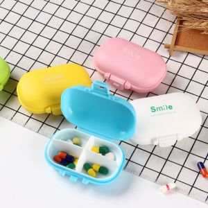 New Hot Premium Portable Travel Small 4 Grids Pill Box Cases Container Organizer Storage Tablets for Vitamin Medicine Fish Oils