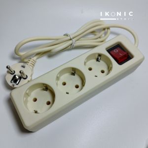 IKONIC Stop Kontak Kabel 15 Meter 3 Lubang Berkualitas Bagus