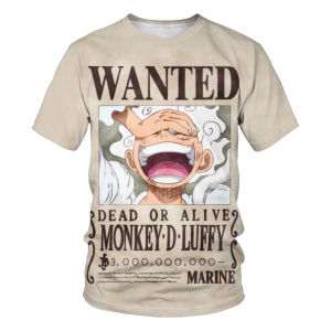 Bandai | parent-childJapanese anime One Piece cartoon childrens adult 3D printed top T-shirt One Piece boy cartoon cute top T-shirt