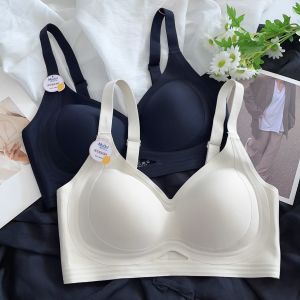 New B38 Seamless Modal Backless Bra Womens Small Chest Gathered No Steel Ring Breathable Anti-Sagging U-Neck Bra Fixed Strap