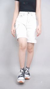 DISYAK - Cargo Longshort Pants Highwaist Non-Stretch Jeans Putih Pecah 1072-2072