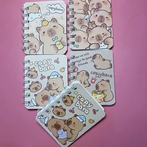 Geetoy 4 Pack Cute Cartoon Capybara Journal 60 Pages Notebook Spiral Bound Notepad