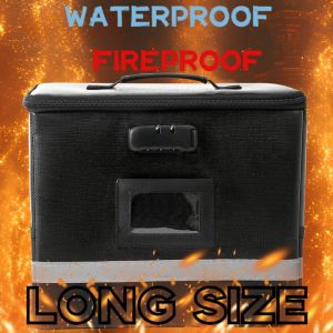 Long Fireproof Document Bag Waterproof File Organizer 3 Layer Bill Bag Document Box Large Capacity